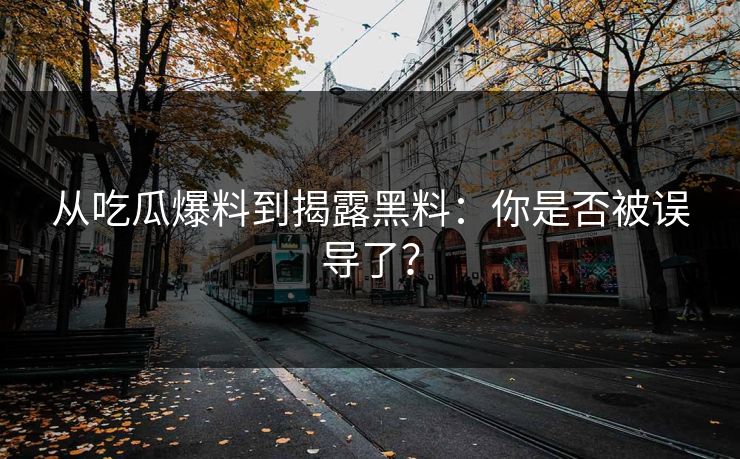 从吃瓜爆料到揭露黑料：你是否被误导了？